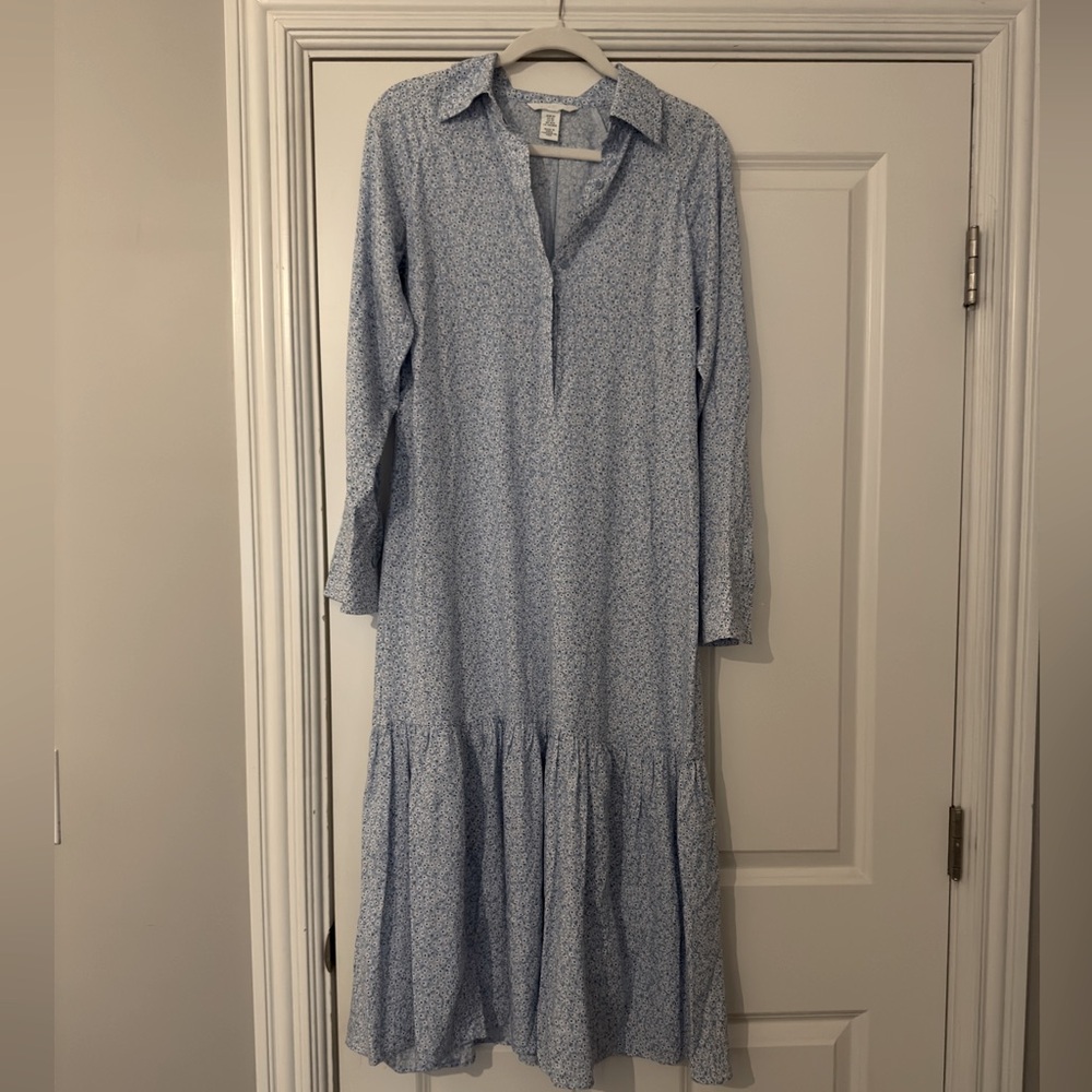 H&M Blue and White Floral Maxi Dress!💙✨